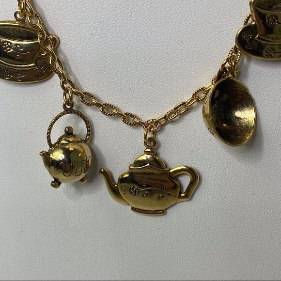 Unique Tea Charm Necklace W/Matching Earrings - Picture 3 of 9